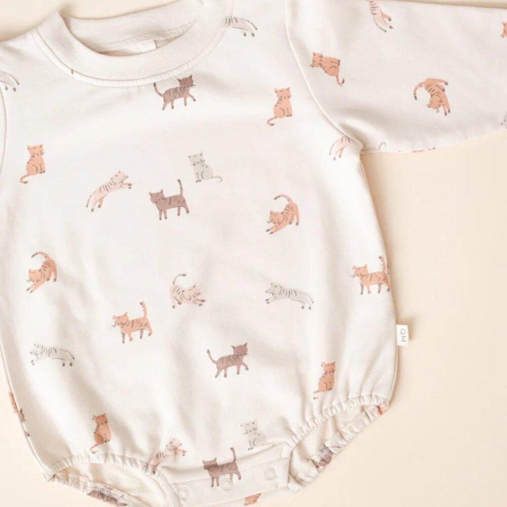 NWT - Quincy Mae ORGANIC Cats Romper